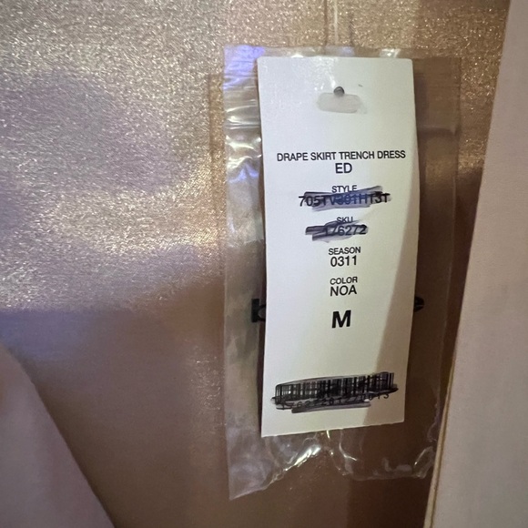 Bebe Beige Satin Drape Skirt Belted Trench Blazer Dress Coat City Socialite Chic - Picture 6 of 6